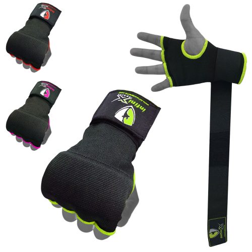 Infinix Sports Gel Padded Hand Wraps Gloves Fluorescent/Black