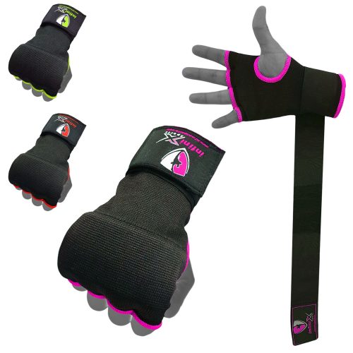 Infinix Sports Gel Padded Hand Wraps Gloves Pink/Black
